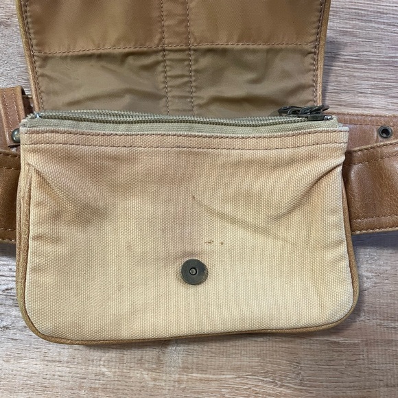 Tan Leather and Canvas Belt Bag - Picture 5 of 9